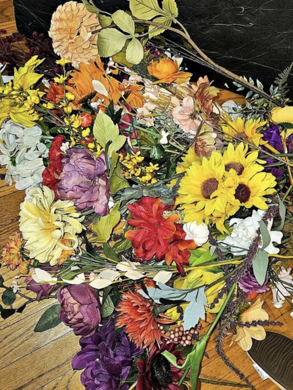 Mixed Faux Floral Arrangement Multicolor